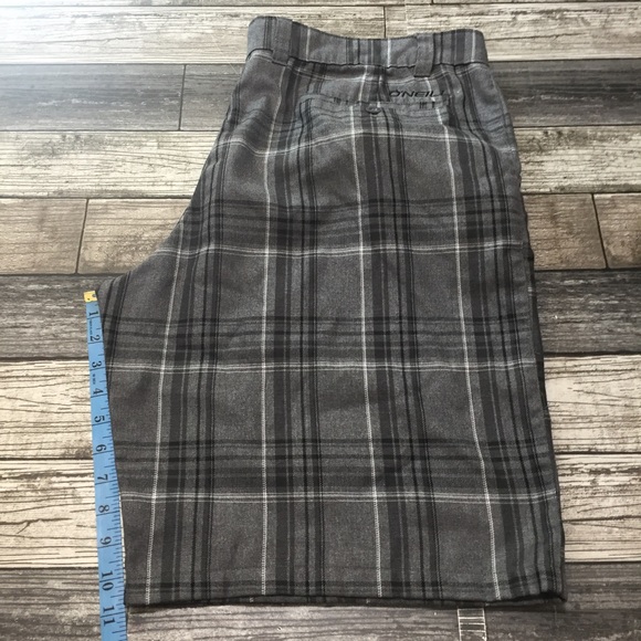 Oneill Plaid Shorts Men’s 40 Gray (Inseam 11) Casual Pockets - Picture 2 of 10